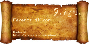 Ferencz Áron névjegykártya