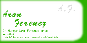 aron ferencz business card